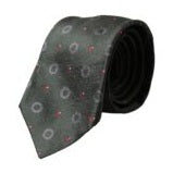 Dolce & Gabbana Dark Gray 100% Silk Fantasy Adjustable Men Tie