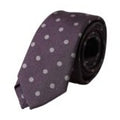 Purple 100% Silk Polka Dot Adjustable Men Tie