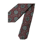 Dolce & Gabbana Maroon Floral 100% Silk Adjustable Men Tie