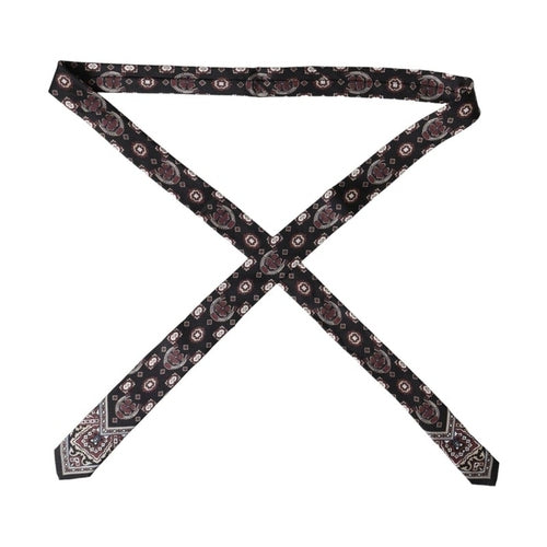 Dolce & Gabbana Black Printed 100% Silk Adjustable Men Tie