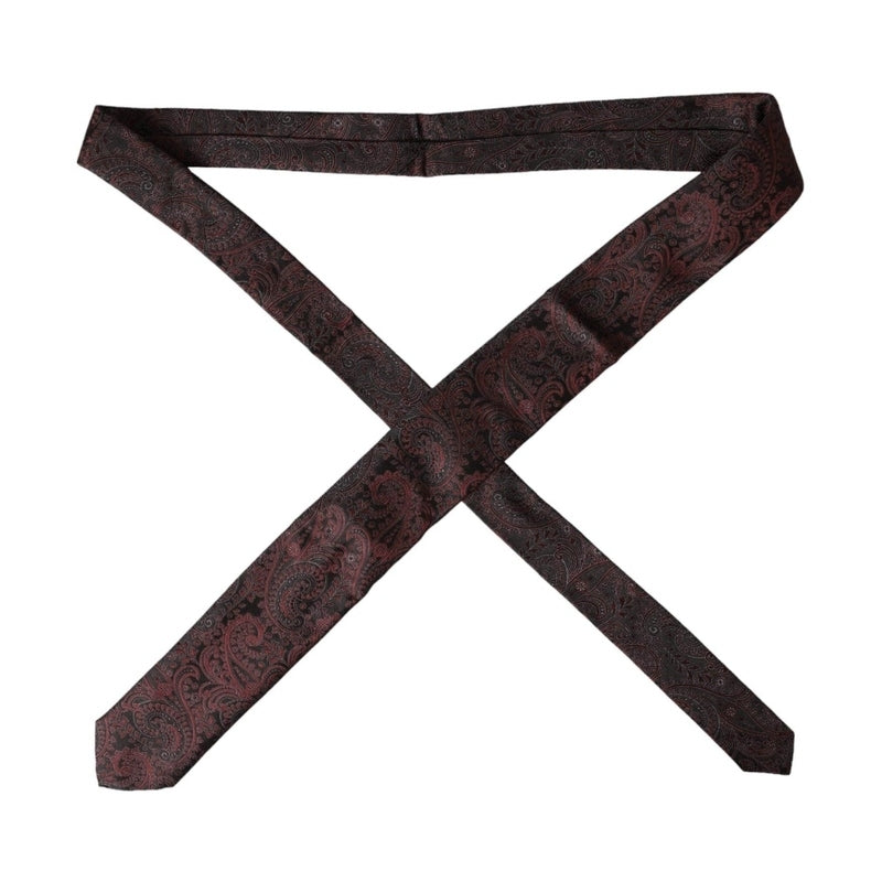 Dolce & Gabbana Bordeaux Patterned Silk Adjustable Men Tie