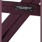Dolce & Gabbana Bordeaux Solid 100% Silk Adjustable Men Tie