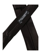 Dolce & Gabbana Brown Solid 100% Silk Adjustable Tie