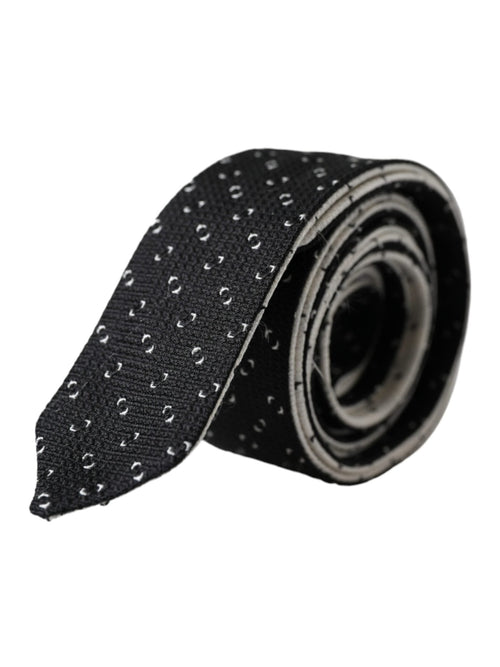 Dolce & Gabbana Black White Patterned Adjustable Tie