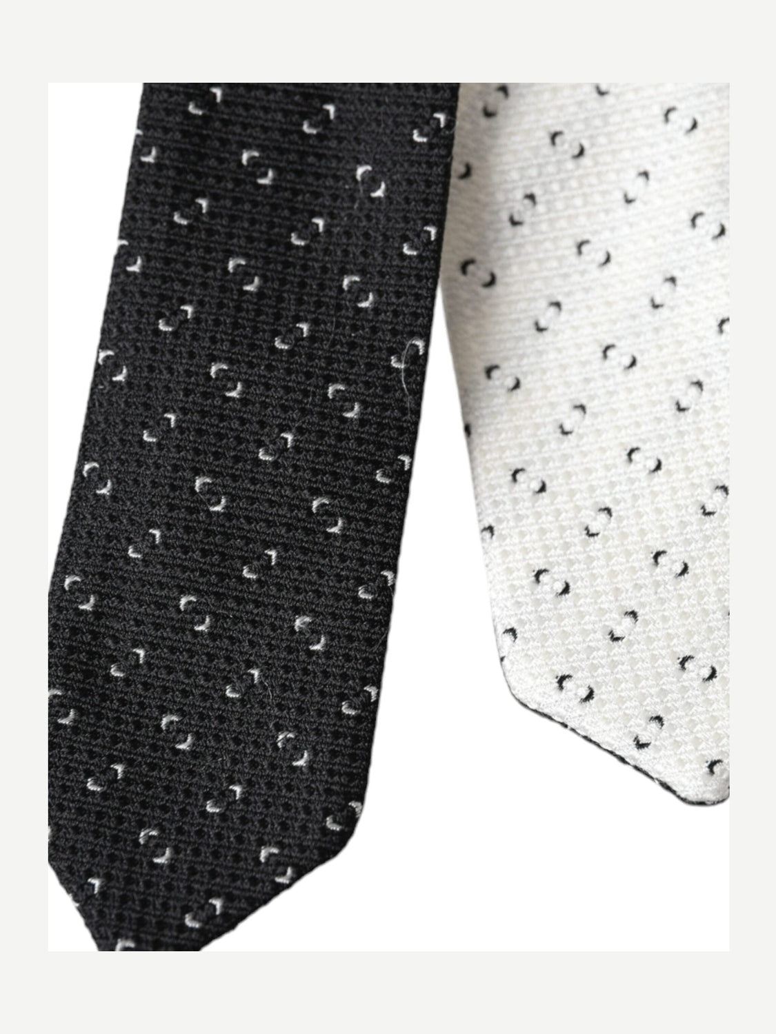 Dolce & Gabbana Black White Patterned Adjustable Tie