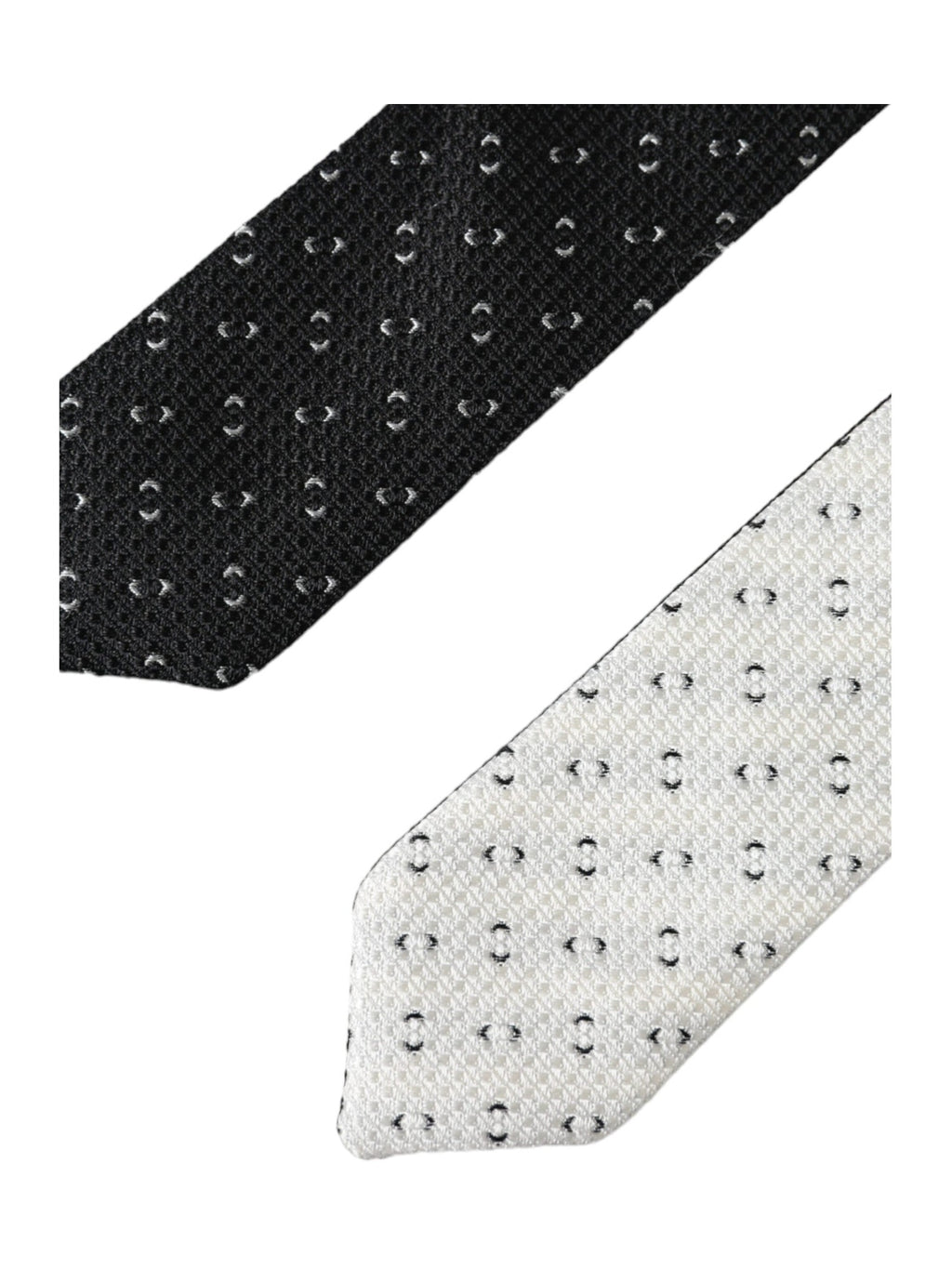 Dolce & Gabbana Black White Patterned Adjustable Tie