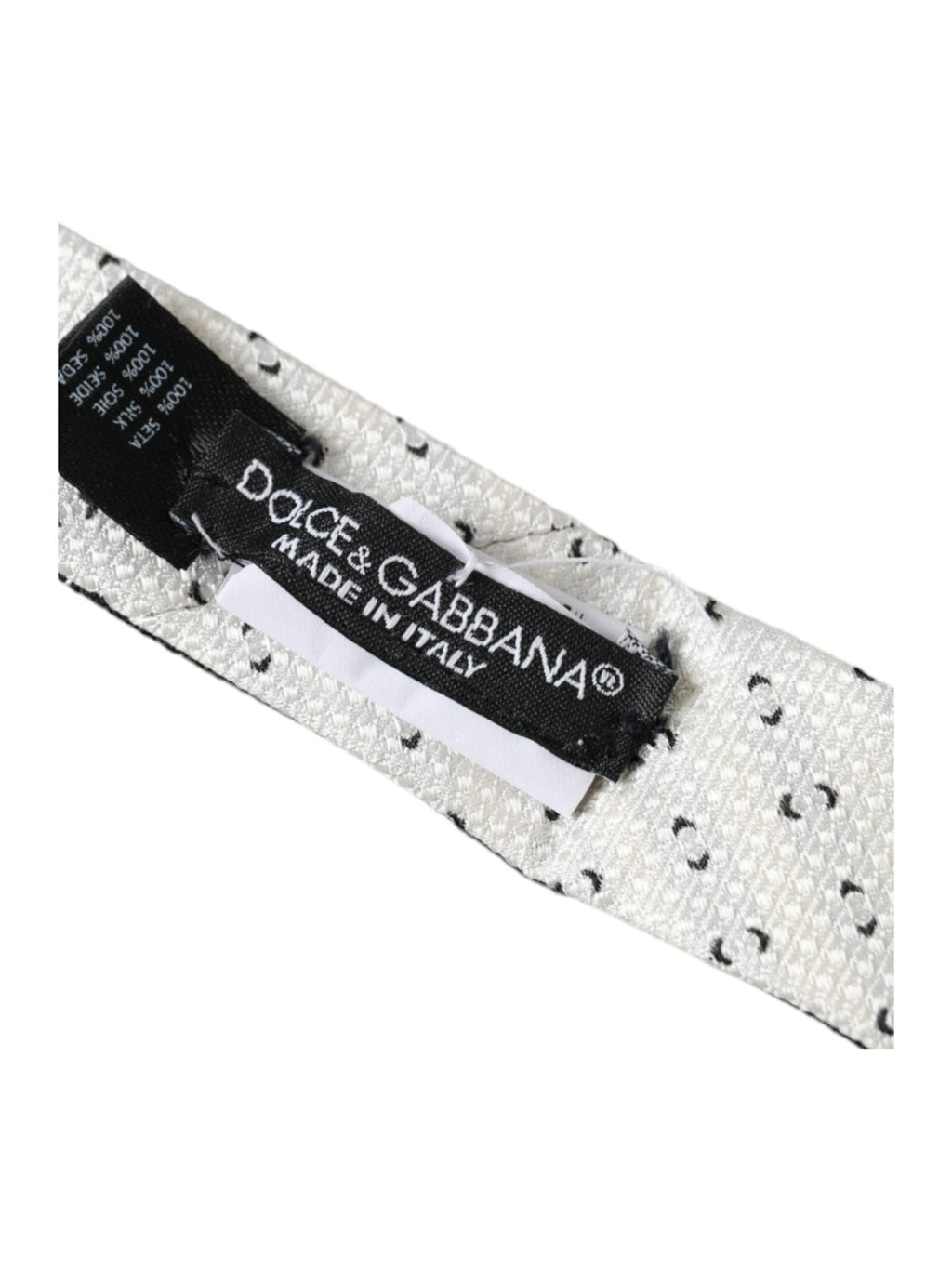 Dolce & Gabbana Black White Patterned Adjustable Tie