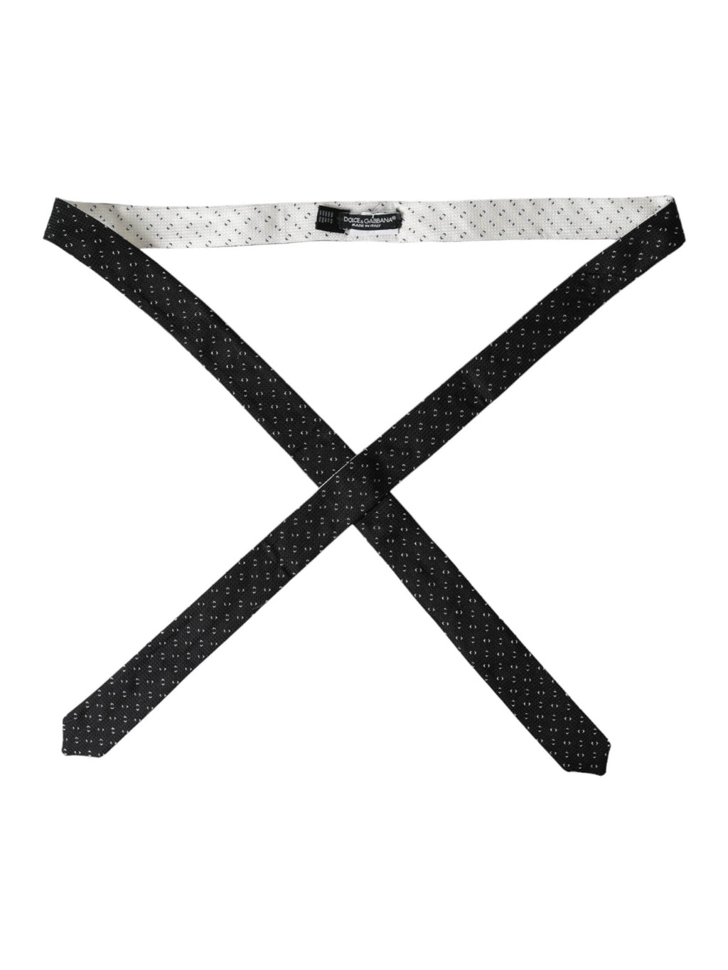 Dolce & Gabbana Black White Patterned Adjustable Tie