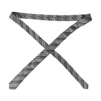 Dolce & Gabbana Black White Stripes Silk Adjustable Tie