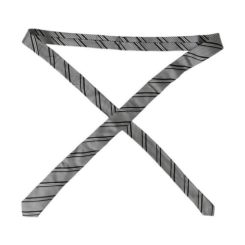 Dolce & Gabbana Black White Stripes Silk Adjustable Tie
