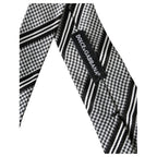 Dolce & Gabbana Black White Stripes Silk Adjustable Tie