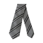Dolce & Gabbana Black White Stripes Silk Adjustable Tie