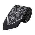 Dolce & Gabbana Black Patterned 100%Silk Adjustable Tie
