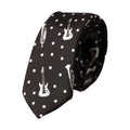Dolce & Gabbana Black Guitar Print Silk Adjustable Tie