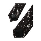 Dolce & Gabbana Black Guitar Print Silk Adjustable Tie