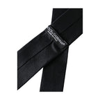 Dolce & Gabbana Black Solid 100% Silk Adjustable Tie