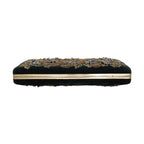 Dolce & Gabbana Black Velvet Gold Frame Clutch Evening Party Purse Bag