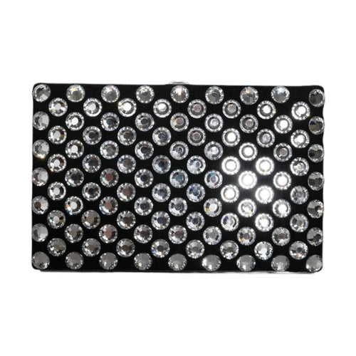 Dolce & Gabbana Black Velvet Crystal Clutch Evening Party Purse Bag