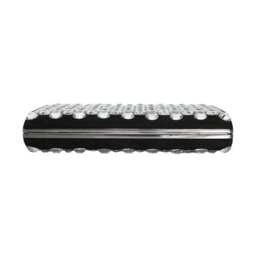 Dolce & Gabbana Black Velvet Crystal Clutch Evening Party Purse Bag
