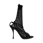 Dolce & Gabbana Black Mesh Stiletto Heels Sandals Shoes