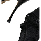 Dolce & Gabbana Black Mesh Stiletto Heels Sandals Shoes