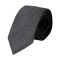 Dolce & Gabbana Dark Gray Plaid Patterned Silk Adjustable Men Tie