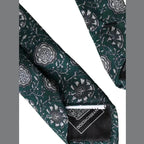 Dolce & Gabbana Green Floral Print Silk Adjustable Men Tie