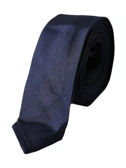 Dolce & Gabbana Dark Blue Silk Skinny Adjustable Tie