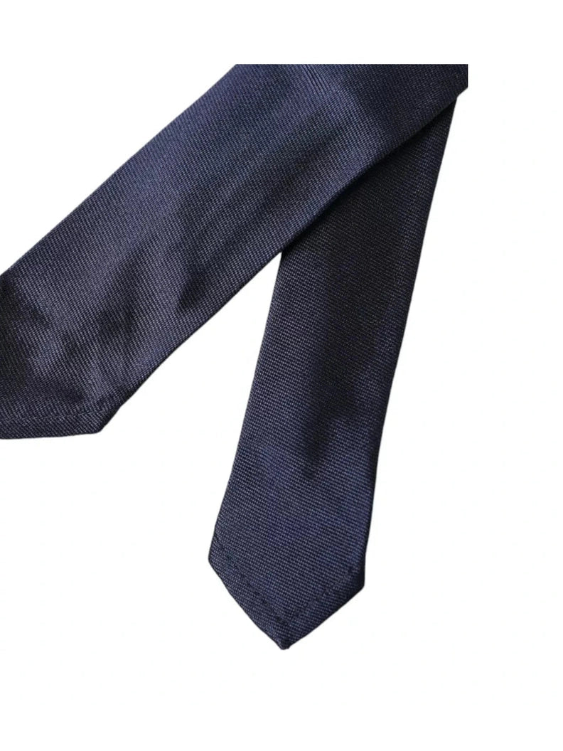 Dolce & Gabbana Dark Blue Silk Skinny Adjustable Tie
