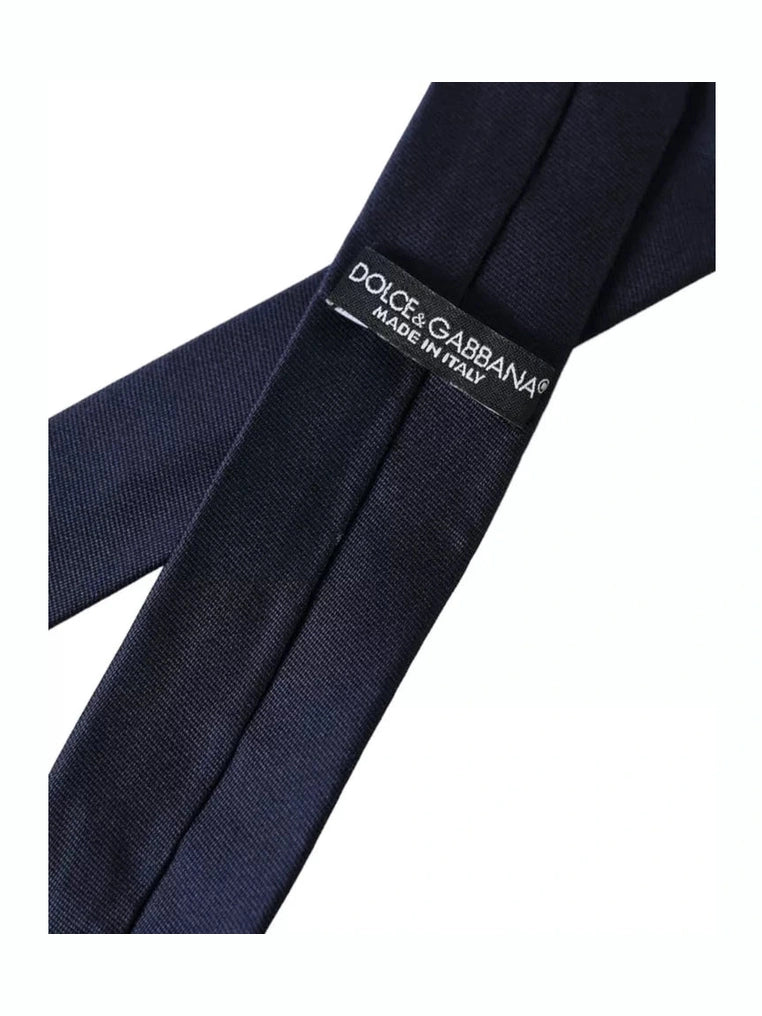Dolce & Gabbana Dark Blue Silk Skinny Adjustable Tie