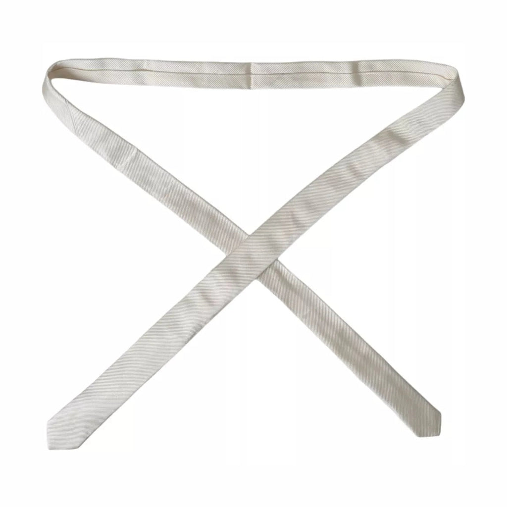 Dolce & Gabbana White Solid 100% Silk Adjustable Tie