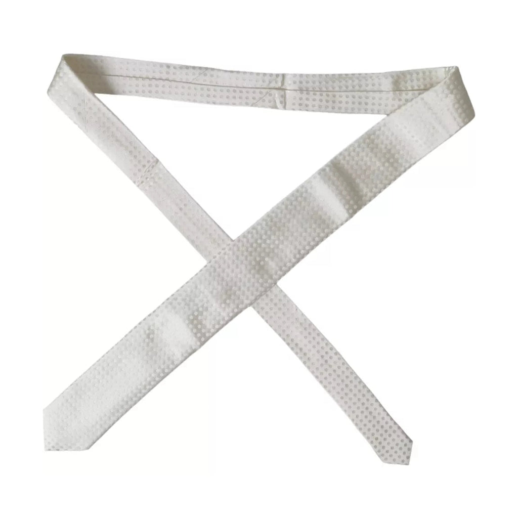 Dolce & Gabbana White Dotted Silk Classic Adjustable Men Tie
