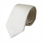 Dolce & Gabbana White Dotted Silk Classic Adjustable Men Tie