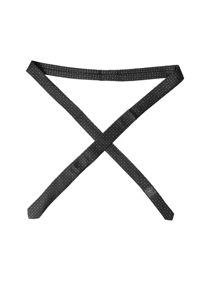 Dolce & Gabbana Black Polka Dot Silk Adjustable Men Tie