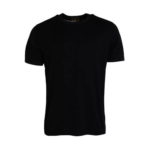 Dolce & Gabbana Black Cotton Round Neck Short Sleeves Men T-shirt