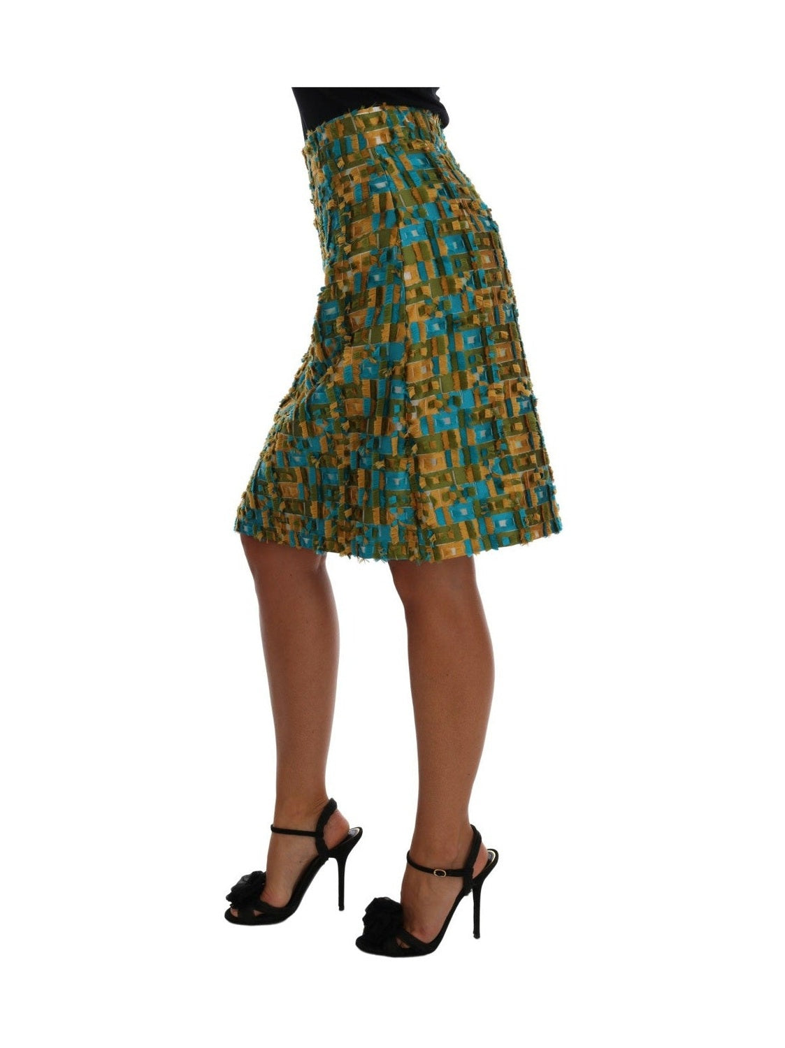 Dolce & Gabbana Multicolor Jacquard Straight Pencil Skirt