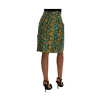 Dolce & Gabbana Multicolor Jacquard Straight Pencil Skirt