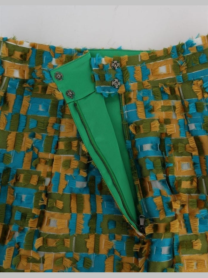 Dolce & Gabbana Multicolor Jacquard Straight Pencil Skirt