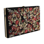 Dolce & Gabbana Multicolor Floral Gold Frame Clutch Evening Purse Bag