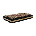 Dolce & Gabbana Multicolor Floral Gold Frame Clutch Evening Purse Bag