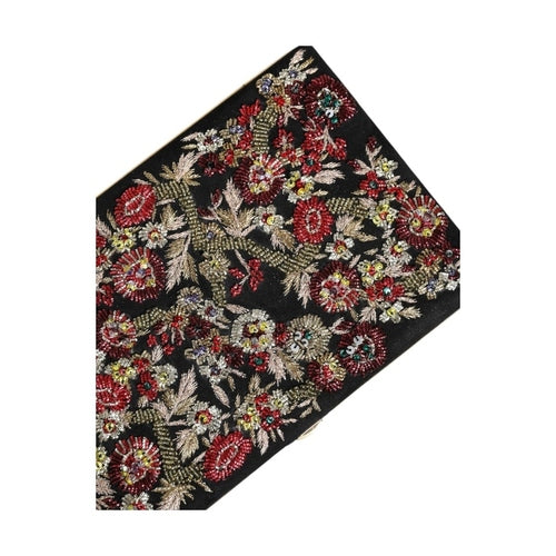 Dolce & Gabbana Multicolor Floral Gold Frame Clutch Evening Purse Bag