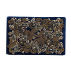 Dolce & Gabbana Blue Velvet Gold Frame Clutch Evening Party Purse Bag