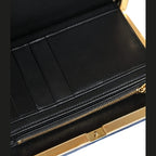 Dolce & Gabbana Blue Velvet Gold Frame Clutch Evening Party Purse Bag