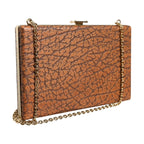 Dolce & Gabbana Brown Leather Gold Frame Clutch Mini Crossbody Bag