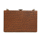 Dolce & Gabbana Brown Leather Gold Frame Clutch Mini Crossbody Bag