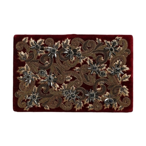 Dolce & Gabbana Red Velvet Gold Frame Clutch Evening Party Purse Bag