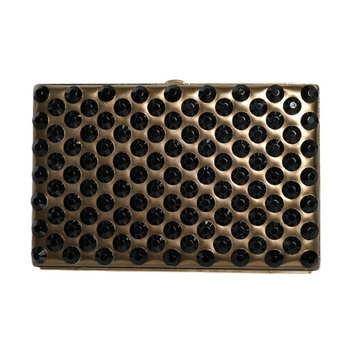Dolce & Gabbana Gold Crystal Bifold Clutch Evening Party Women Purse Bag
