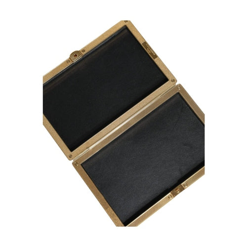 Dolce & Gabbana Gold Crystal Bifold Clutch Evening Party Women Purse Bag