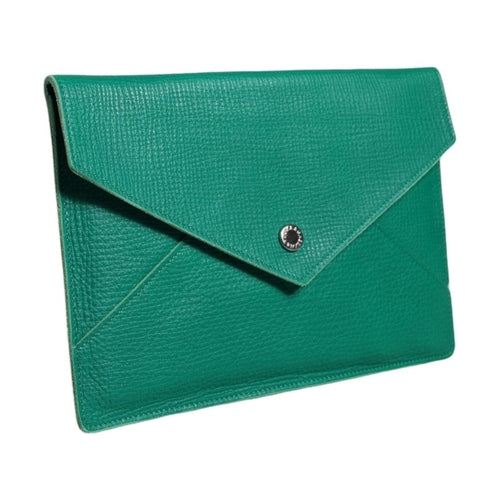 Dolce & Gabbana Green Leather Handbag Clutch Mini Purse Pouch Tablet Case