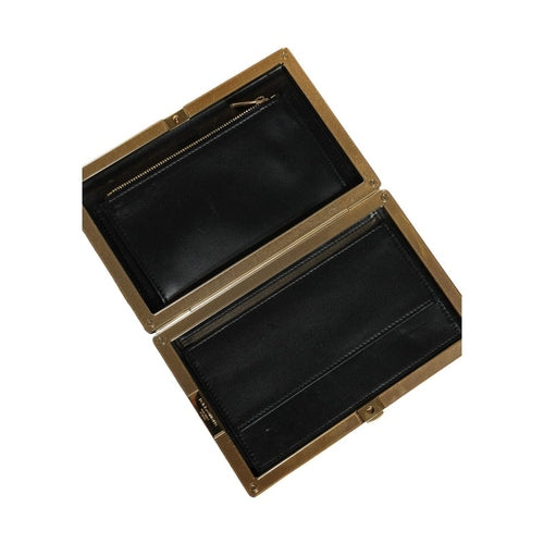 Dolce & Gabbana Black White Gold Frame Clutch Evening Party Purse Bag